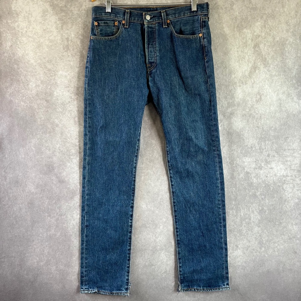 Levis 501 Original Jeans Men 30x32 Blue Straight Leg Button Fly Denim *See Pics*
